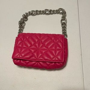 Zara Quilted Hot Pink Chain Purse